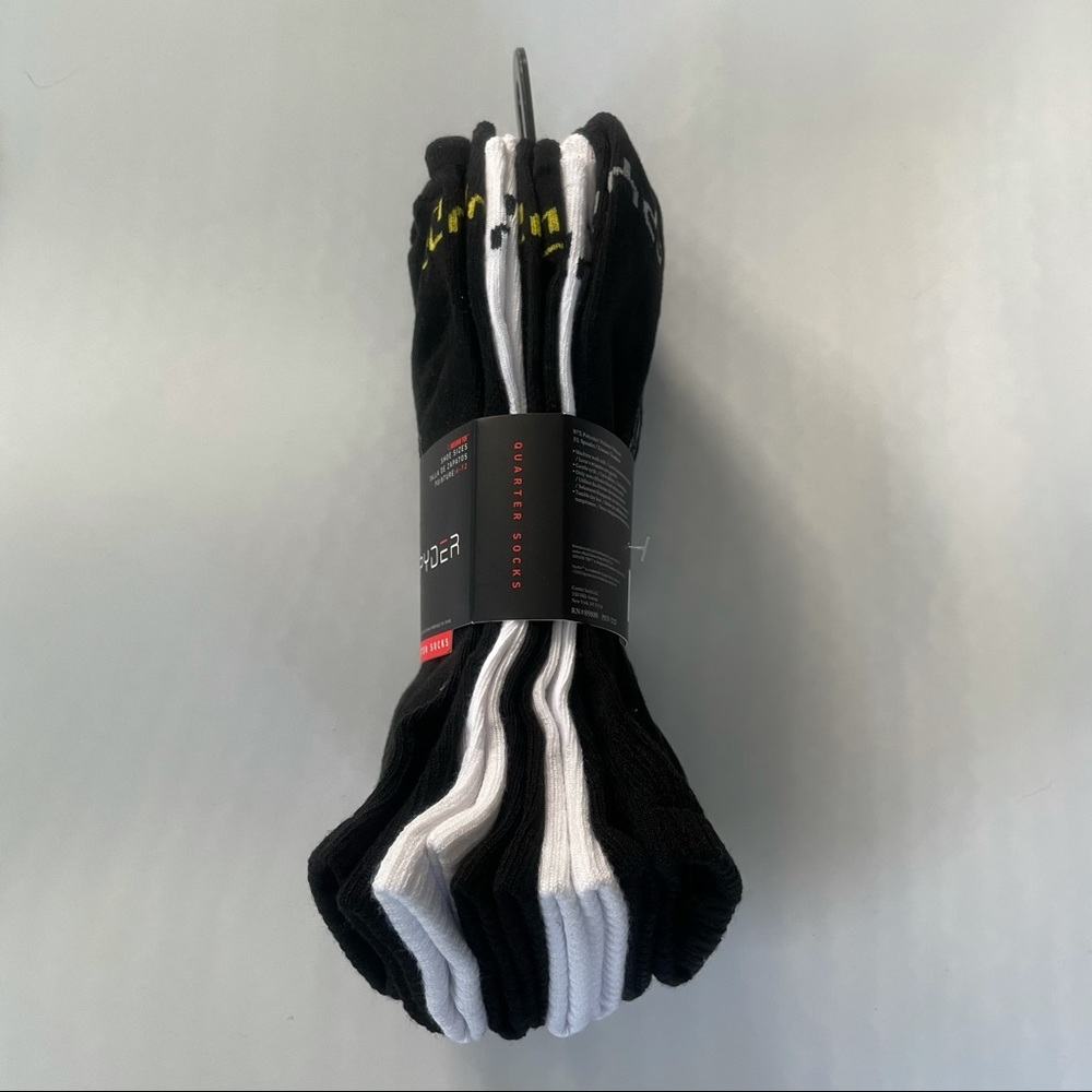 Spyder men’s quarter socks black 5 pairs size 6-12 - Picture 3 of 3